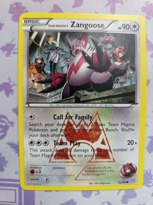 Pokemon Trading Card Game - Team Magma's Zangoose - Double Crisis - 22/34 / Common - 2015