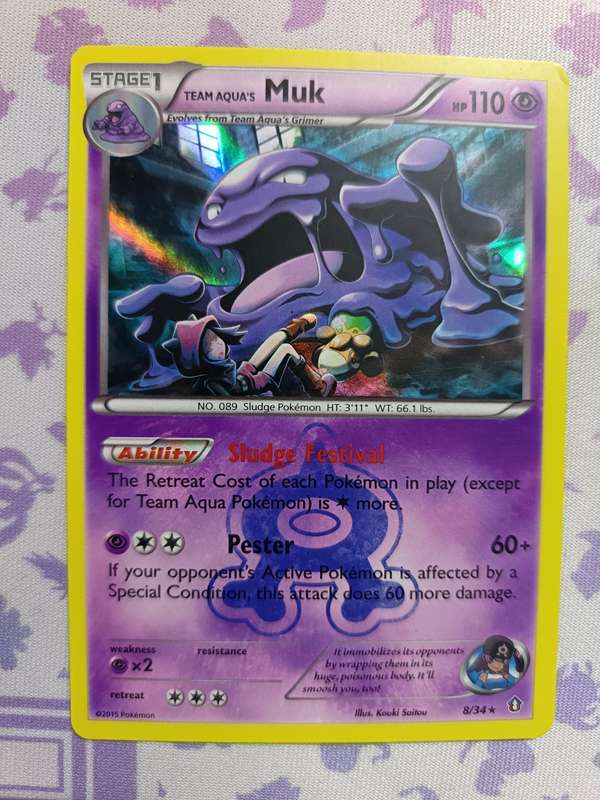Pokemon Trading Card Game - Team Aqua's Muk - Double Crisis - 8/34 / Holo Rare - 2015