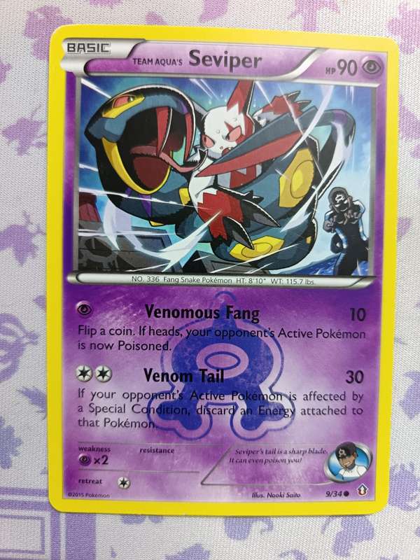 Pokemon Trading Card Game -Team Aqua's Seviper - Double Crisis - 9/34 - 2015