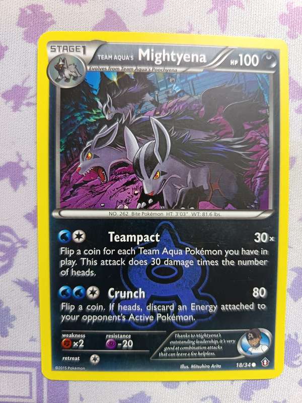 Pokemon Trading Card Game - Team Aqua's Mightyena - Double Crisis - 18/34 - 2015