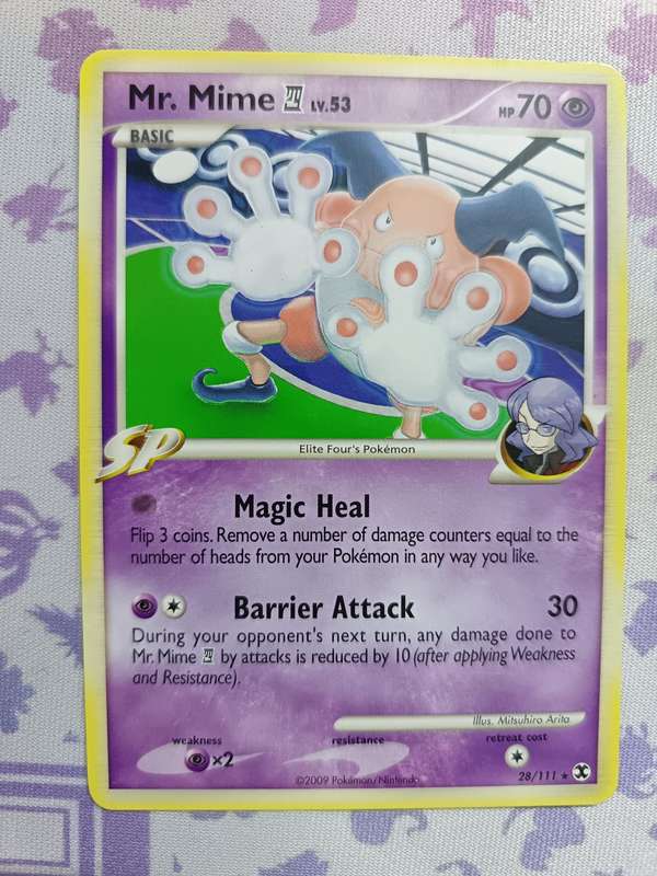 Pokemon Trading Card Game - Mr. Mime 4 - 28/111 - Rare Platinum: Rising Rivals - 2009