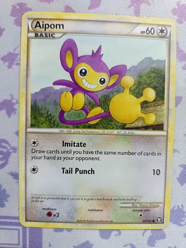 Pokemon Trading Card Game -  Aipom - 55/102 - Common HGSS - Triumphant - 2010
