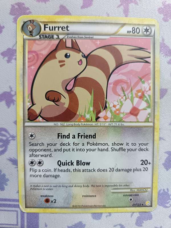 Pokemon Trading Card Game - Furret - 21/123 - Rare Heart Gold Soul Silver (Base Set) - 2010