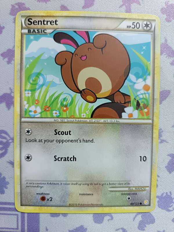 Pokemon Trading Card Game - Sentret - 80/123 - Common Heart Gold Soul Silver (Base Set) - 2010
