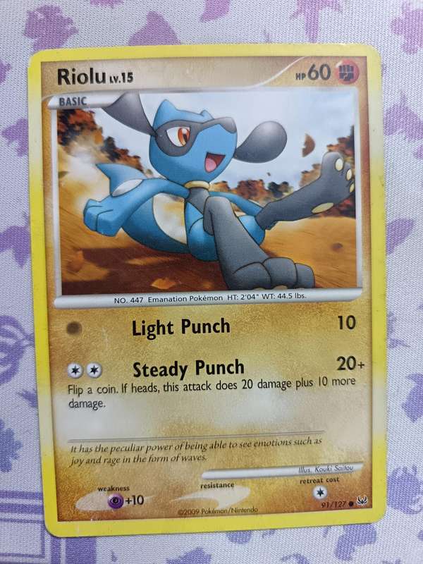 Pokemon Trading Card Game - Riolu - 91/127 - Common Platinum (Base Set) - 2009
