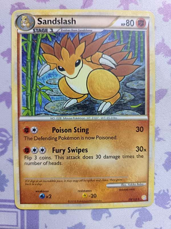 Pokemon Trading Card Game - Sandslash - 29/123 - Rare Heart Gold Soul Silver (Base Set) - 2010
