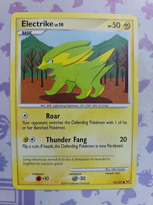 Pokemon Trading Card Game - Electrike - 74/127 - Common Platinum (Base Set) - 2009