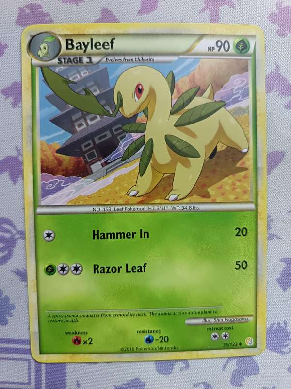 Pokemon Trading Card Game - Bayleef - 35/123 - Uncommon Heart Gold Soul Silver (Base Set) - 2010