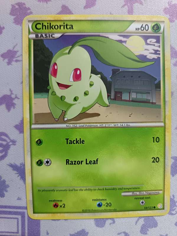 Pokemon Trading Card Game - Chikorita - 59/123 - Common Heart Gold Soul Silver (Base Set) - 2010