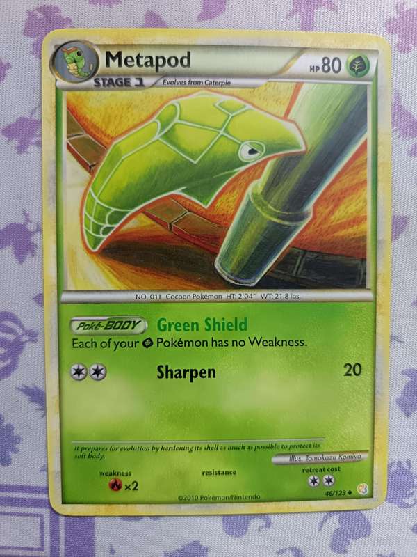 Pokemon Trading Card Game -  Metapod - 46/123 - Uncommon Heart Gold Soul Silver (Base Set) - 2010