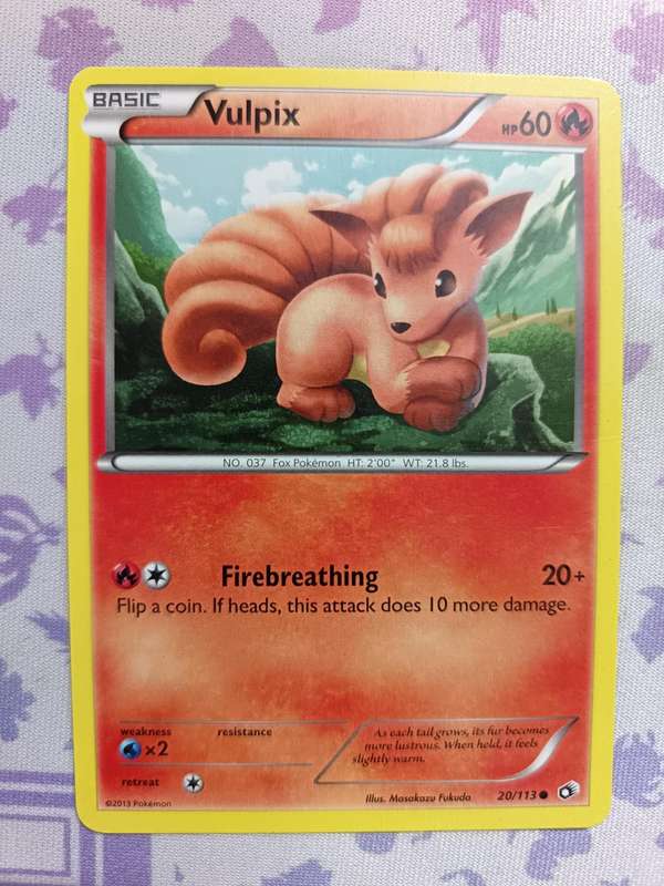 Pokemon Trading Card Game - Vulpix - 20/113 - Common Black & White 11: Legendary Treasures - 2013