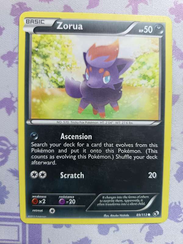 Pokemon Trading Card Game - Zorua - 89/113 - Common Black & White 11: Legendary Treasures - 2013