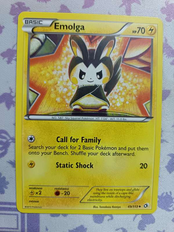 Pokemon Trading Card Game - Emolga - 49/113 - Uncommon Black & White 11: Legendary Treasures - 2013