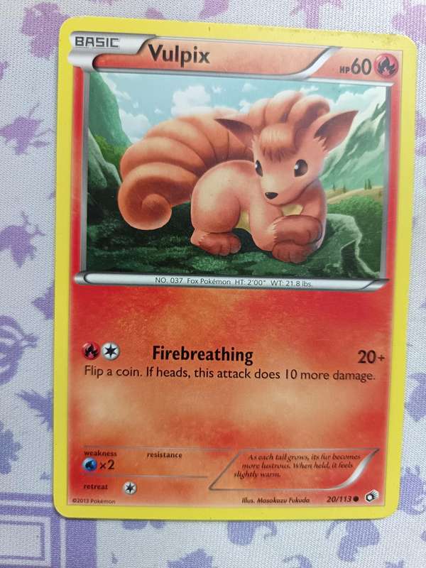 Pokemon Trading Card Game - Vulpix - 20/113 - Common Black & White 11: Legendary Treasures - 2013