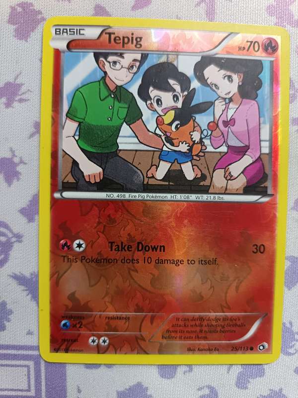 Pokemon Trading Card Game - Tepig - 25/113 - Common Reverse Holo Legendary Treasures - 2013