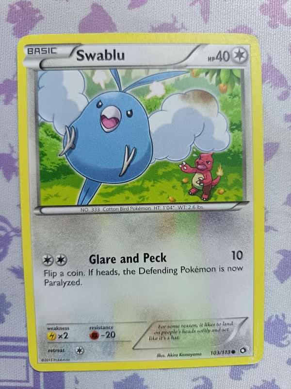 Pokemon Trading Card Game - Swablu - 103/113 - Common Black & White 11: Legendary Treasures - 2013
