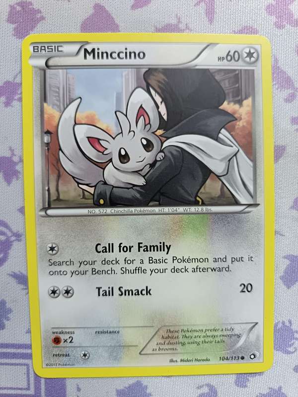 Pokemon Trading Card Game -  Minccino - 104/113 - Common Black & White 11: Legendary Treasure - 2013