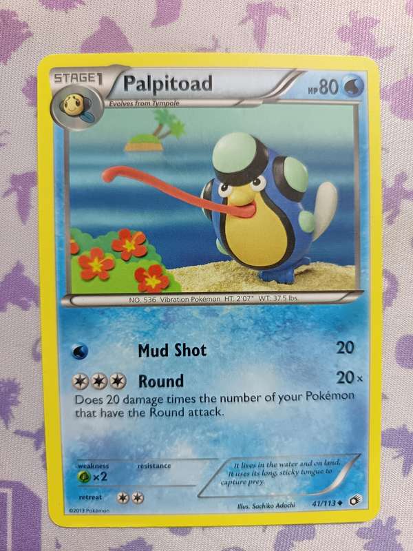 Pokemon Trading Card Game - Palpitoad - 41/113 - Uncommon Black & White 11: Legendary Treasur - 2013