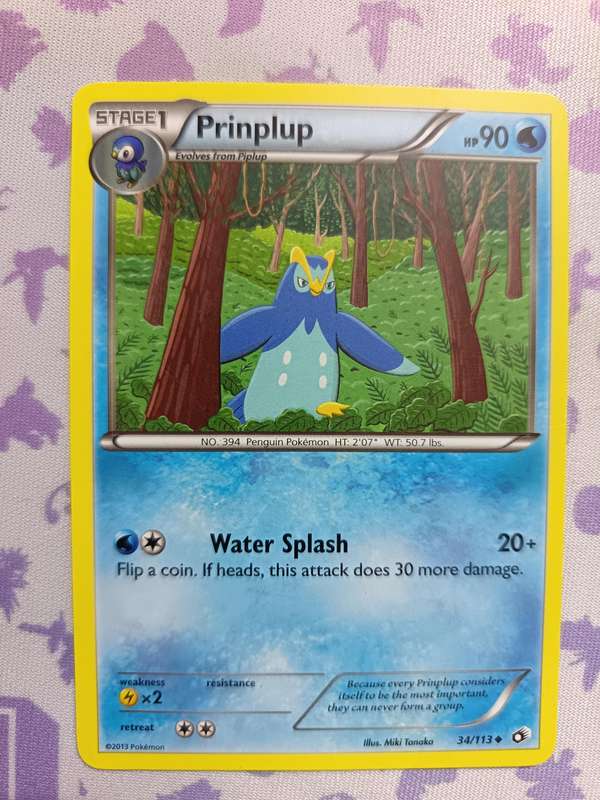 Pokemon Trading Card Game - Prinplup - 34/113 - Uncommon Black & White 11: Legendary Treasure - 2013