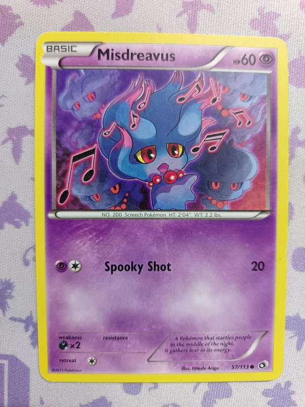Pokemon Trading Card Game - Misdreavus - 57/113 - Common Black & White 11: Legendary Treasure - 2013