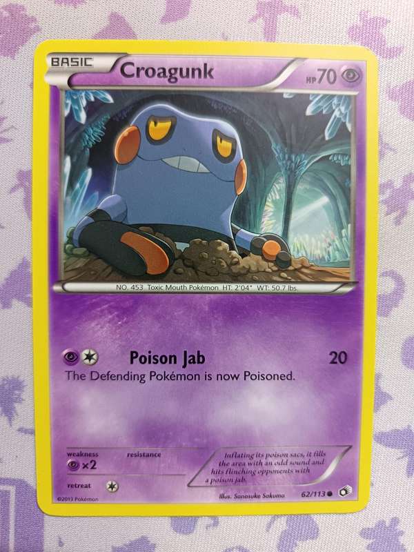 Pokemon Trading Card Game - Croagunk - 62/113 - Common Black & White 11: Legendary Treasures - 2013