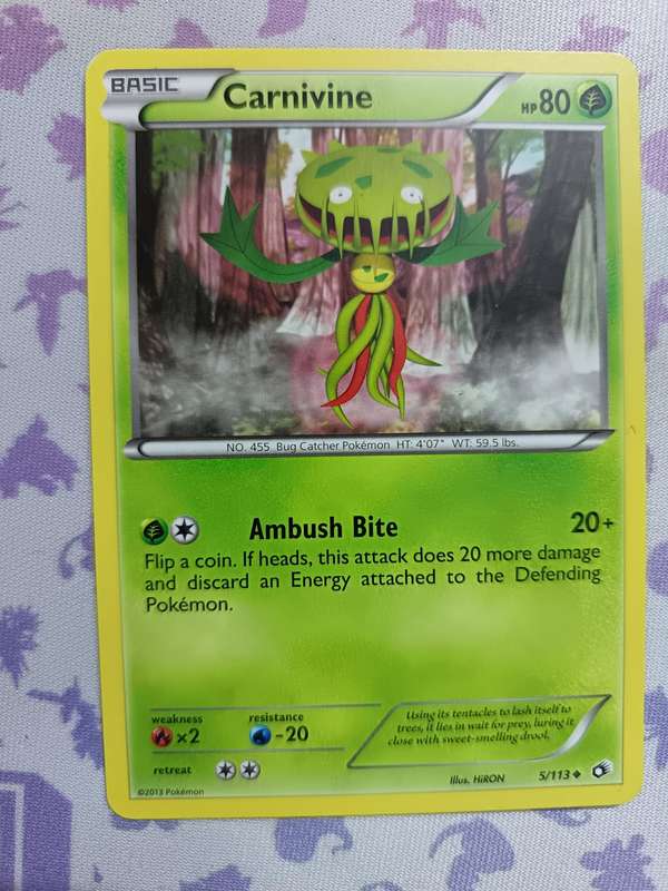 Pokemon Trading Card Game - Carnivine - 5/113 - Uncommon Black & White 11: Legendary Treasure - 2013