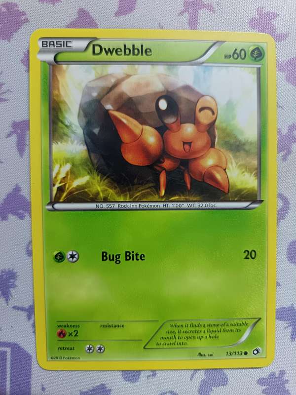 Pokemon Trading Card Game -  Dwebble - 13/113 - Common Black & White 11: Legendary Treasures - 2013