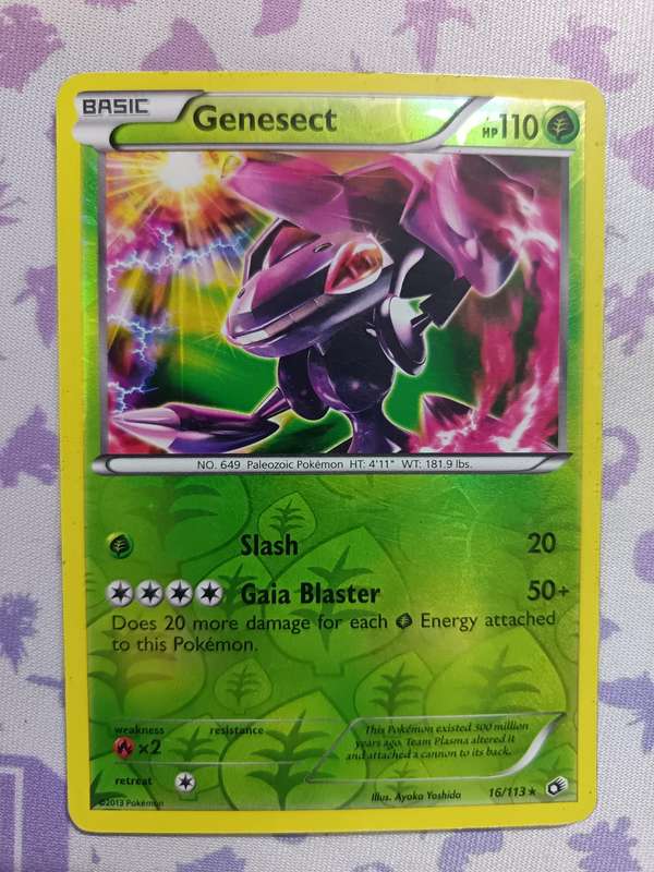 Pokemon Trading Card Game - Genesect - 16/113 - Rare Reverse Holo Legendary Treasures - 2013