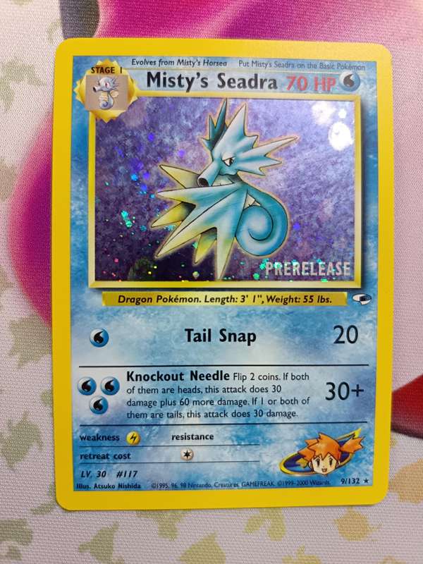 Pokemon Trading Card Game - Misty's Seadra [Pre-Release] #9 Pokemon Gym Heroes - Holo - Vintage