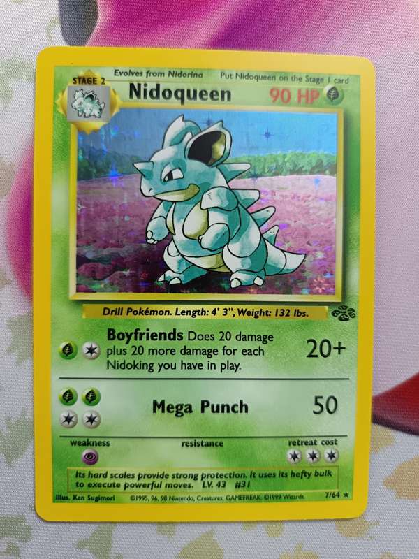 Pokemon Trading Card Game - Nidoqueen #7 Pokemon Jungle - Rare - Holo - Vintage