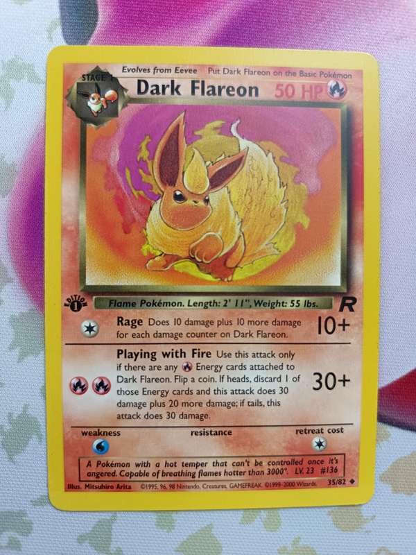 Pokemon Trading Card Game - Dark Flareon [1st Edition] #35 Pokemon Team Rocket - Vintage