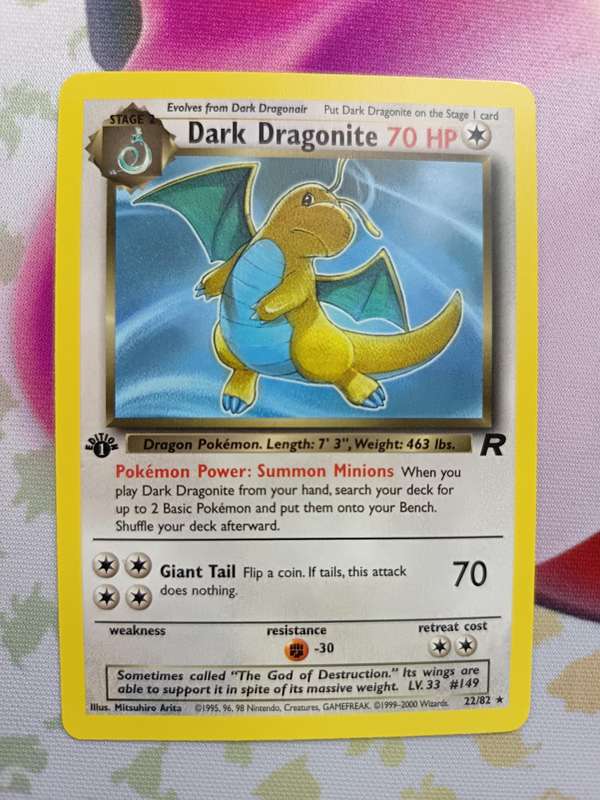 Pokemon Trading Card Game - Dark Dragonite [1st Edition] #22 Pokemon Team Rocket - Rare - Vintage