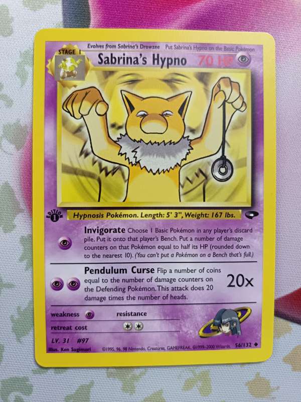 Pokemon Trading Card Game - Sabrina's Hypno [1st Edition] #56 Pokemon Gym Challenge - Vintage