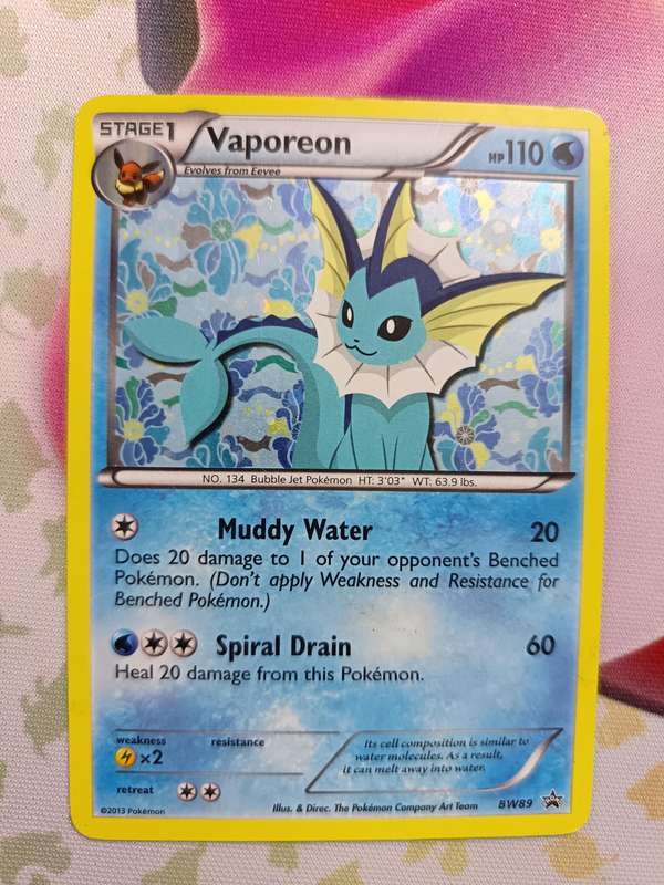 Pokemon Trading Card Game - Vaporeon #BW89 Pokemon Promo - 2013 - Holo