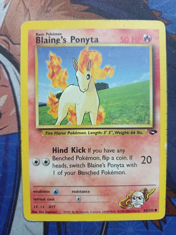 Pokemon Trading Card Game - Blaine's Ponyta #64 Pokemon Gym Challenge - Vintage