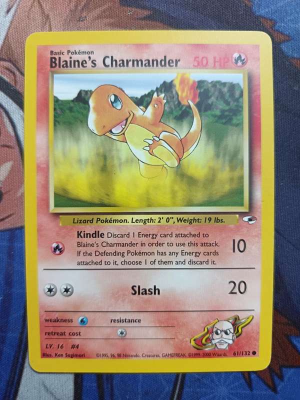 Pokemon Trading Card Game - Blaine's Charmander #61 Pokemon Gym Heroes - Vintage