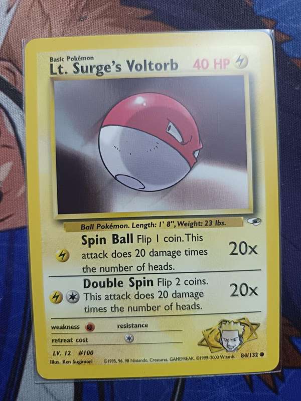 Pokemon Trading Card Game - Lt. Surge's Voltorb #84 Pokemon Gym Heroes - Vintage