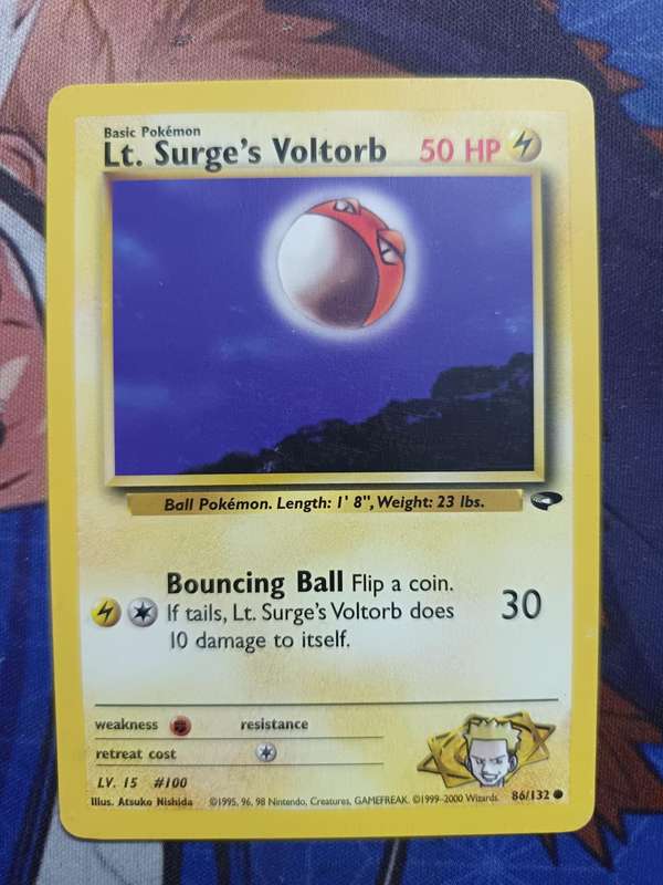 Pokemon Trading Card Game - Lt. Surge's Voltorb #86 Pokemon Gym Challenge - Vintage