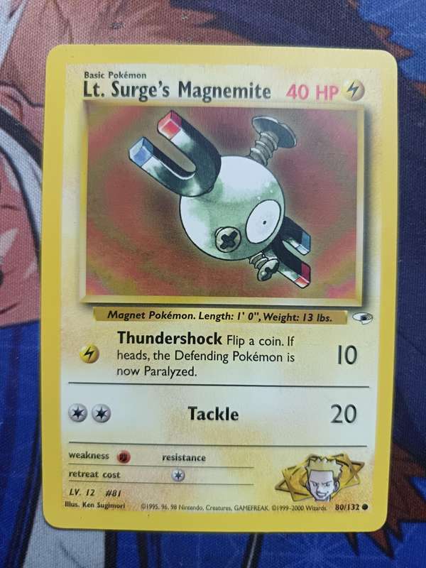 Pokemon Trading Card Game - Lt. Surge's Magnemite #80 Pokemon Gym Heroes - Vintage