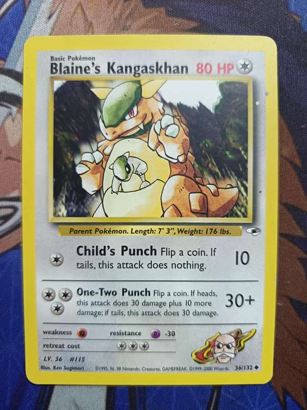 Pokemon Trading Card Game - Blaine's Kangaskhan #36 Pokemon Gym Heroes - Vintage