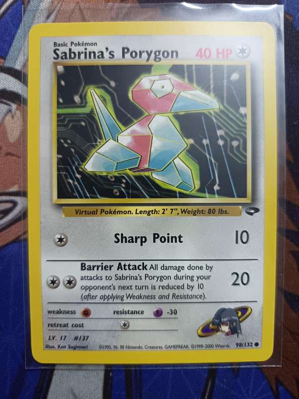 Pokemon Trading Card Game - Sabrina's Porygon #98 Pokemon Gym Challenge - Vintage
