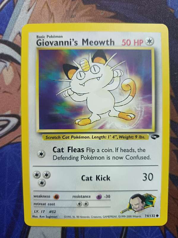 Pokemon Trading Card Game - Giovanni's Meowth #74 Pokemon Gym Challenge - Vintage