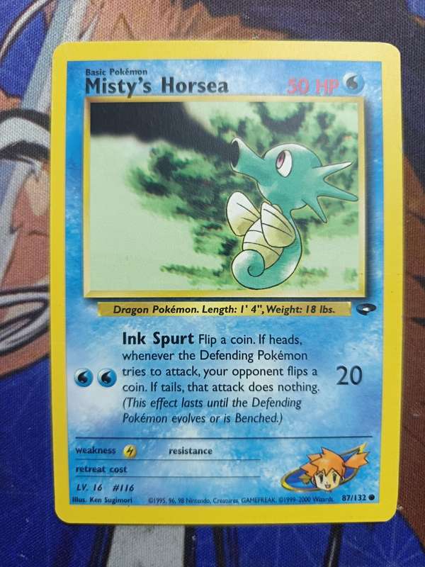 Pokemon Trading Card Game - Misty's Horsea #87 Pokemon Gym Challenge - Vintage