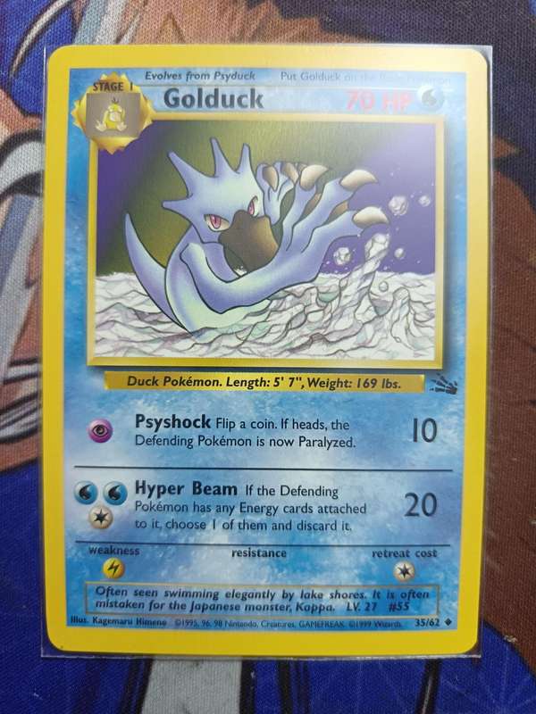 Pokemon Trading Card Game - Golduck #35 Pokemon Fossil - Vintage