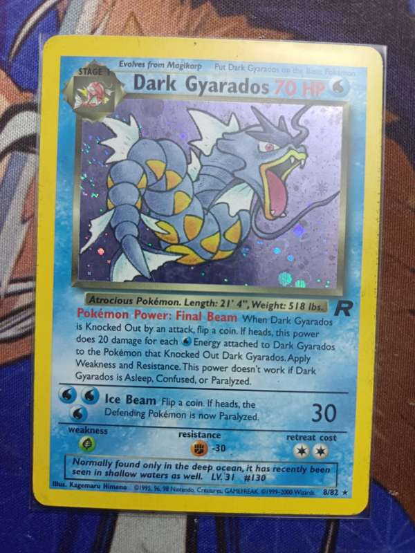 Pokemon Trading Card Game - Dark Gyarados #8 Pokemon Team Rocket Holo Rare - Vintage