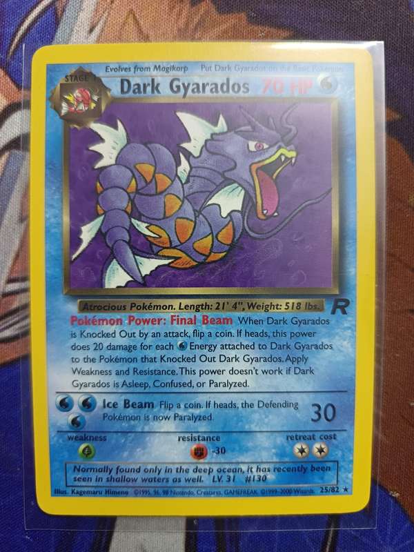 Pokemon Trading Card Game - Dark Gyarados #25 Pokemon Team Rocket - Vintage