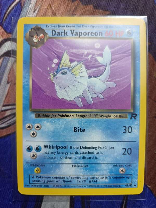 Pokemon Trading Card Game - Dark Vaporeon #45 Pokemon Team Rocket - Vintage