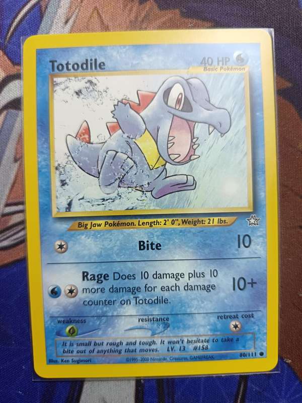 Pokemon Trading Card Game - Totodile #80 Pokemon Neo Genesis - Vintage