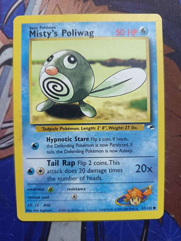 Pokemon Trading Card Game - Misty's Poliwag #87 Pokemon Gym Heroes - Vintage