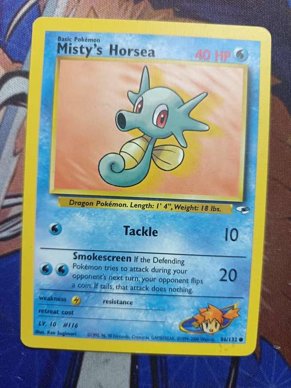 Pokemon Trading Card Game - Misty's Horsea #86 Pokemon Gym Heroes - Vintage